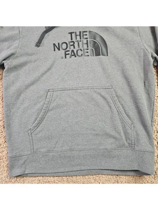 The North Face Mens Gray Pullover Hoodie Sweatshirt Size M Logo Fleece Cotton - Picture 8 of 14